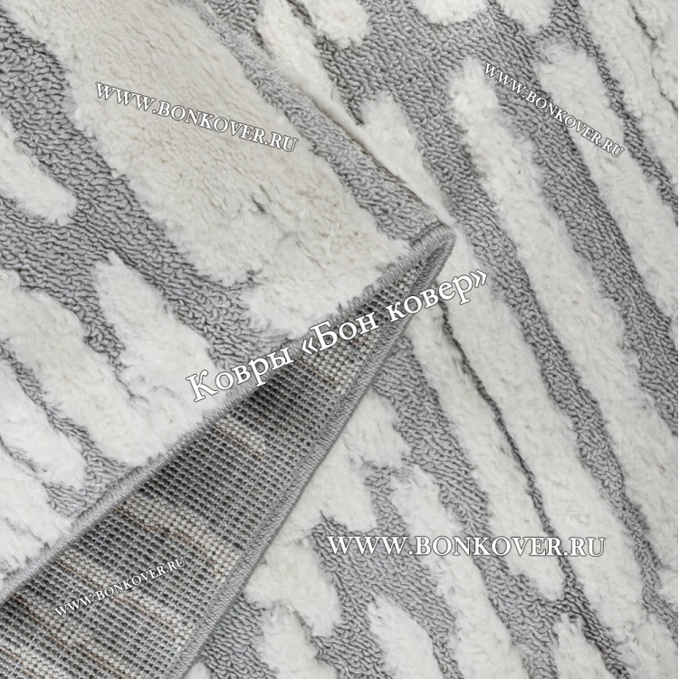 Турецкий Ковер Комфорт Дизайн 30085 Серый с Белым