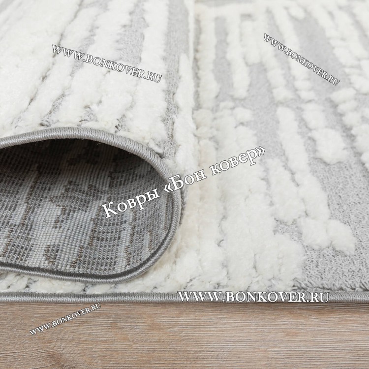 Турецкий Ковер Комфорт Дизайн 30085 Серый с Белым