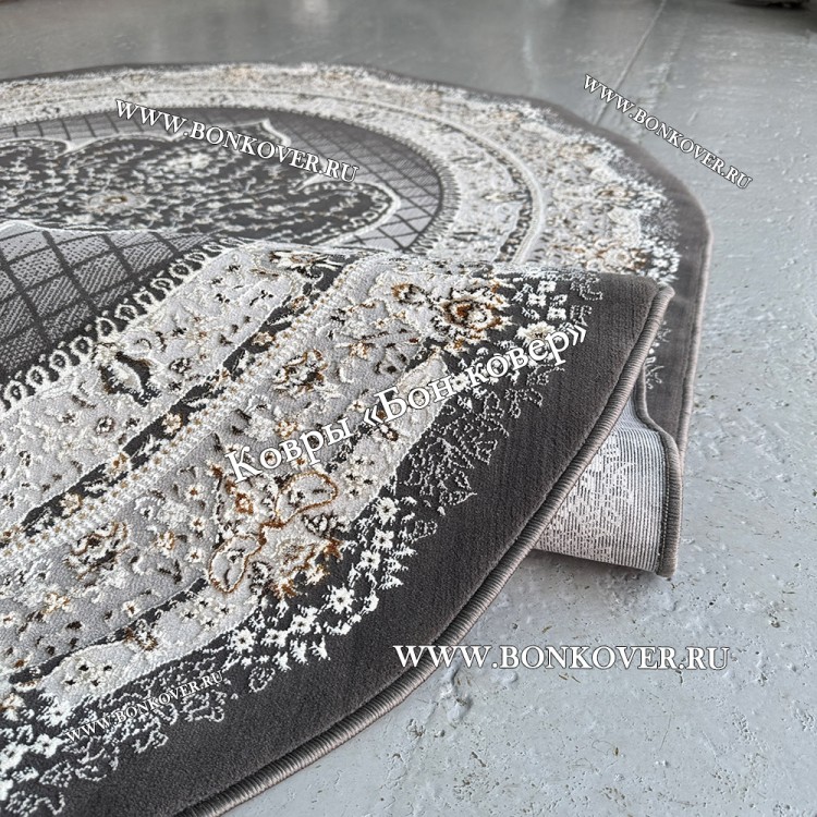 Турецкий Ковер Для гостиной New дизайн 369 Серый Овал