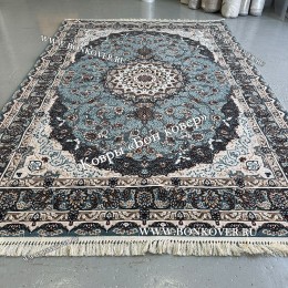 Восточный Ковер Медальон Арт 30147 Прямоугольный Голубой